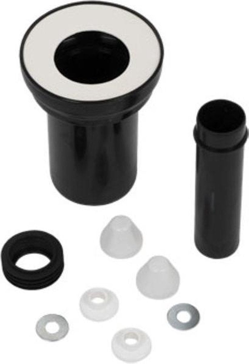 Plieger sanit wandclosetaansluiting - complete aansluitset - 18 cm - zwart