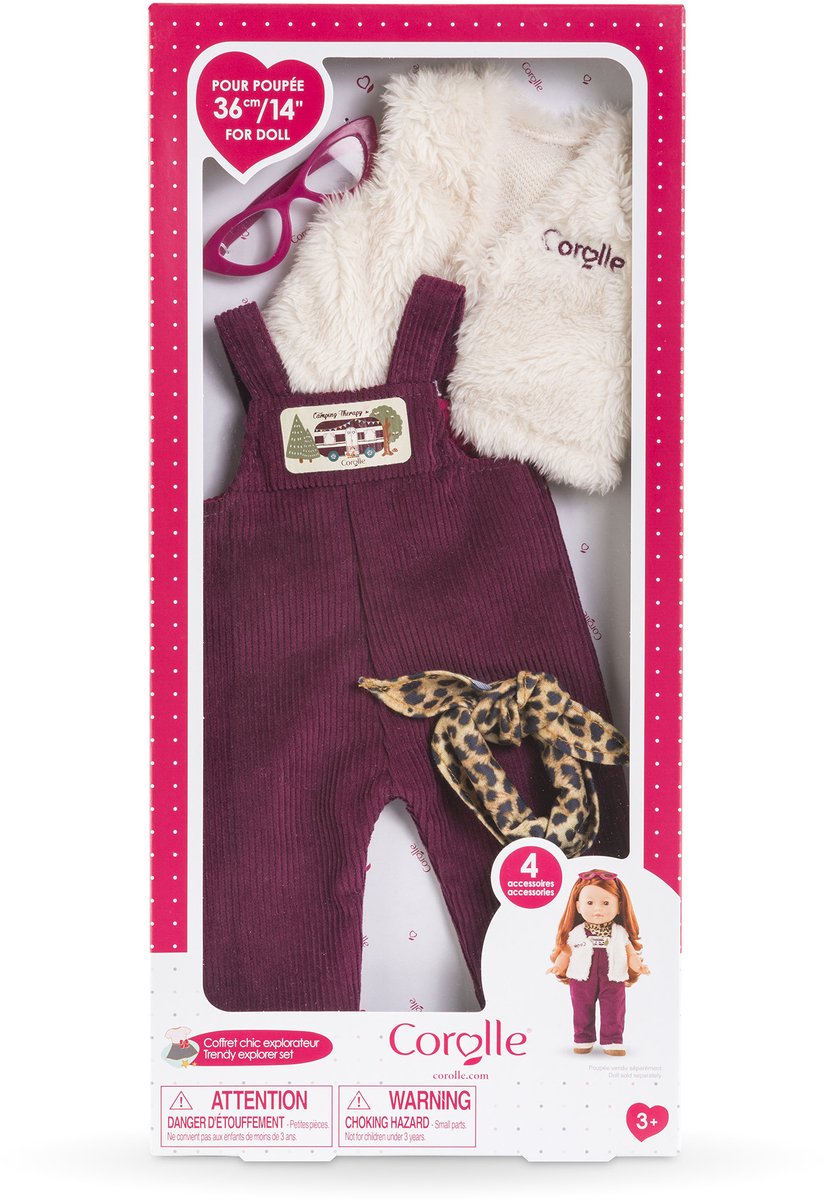 Corolle poppenkleding chique ontdekkingsreiziger set 36cm accessoire.