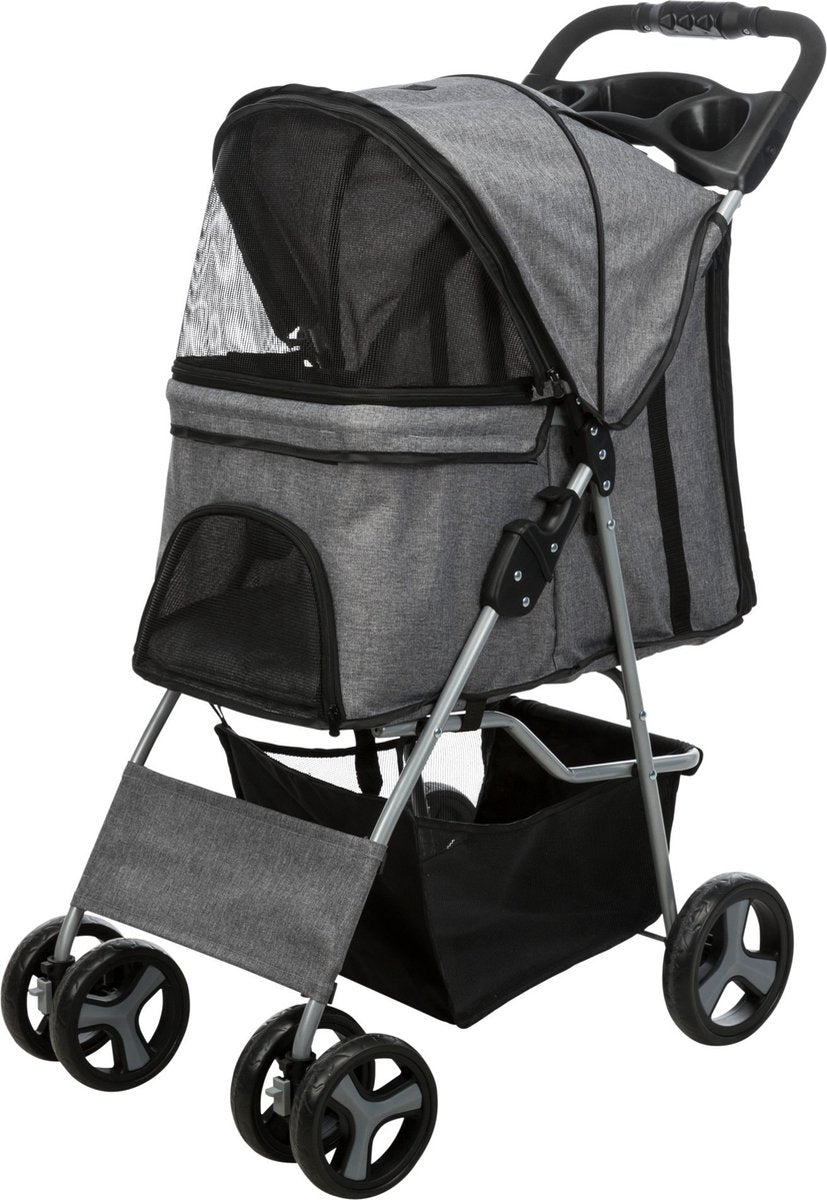 Trixie huisdieren wandelwagen inklapbaar grijs | dierenmand