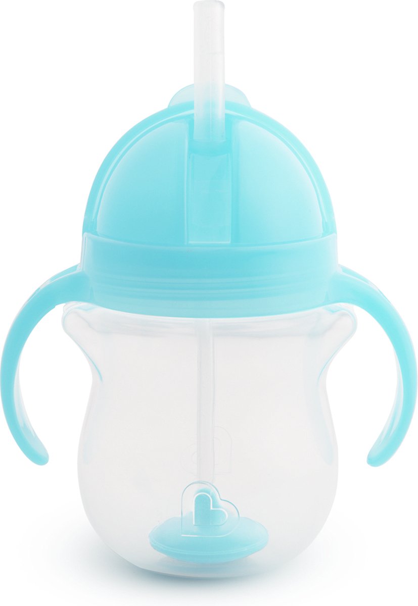 Munchkin tip sip antilek rietjesbeker - drinkbeker met rietje - vaatwasserbestendig - vanaf 6 maanden - 207ml - blauw - drinkbeker met een rietje