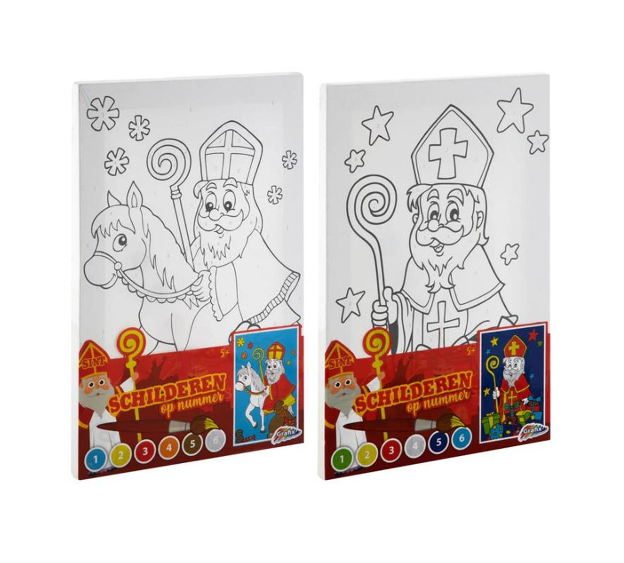 Grafix sint canvas schilderen op nummer