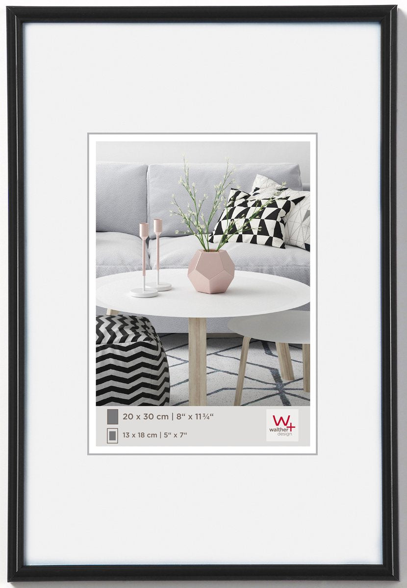 Walther galeria - kunststof lijst - fotoformaat 60x90 cm - zwart