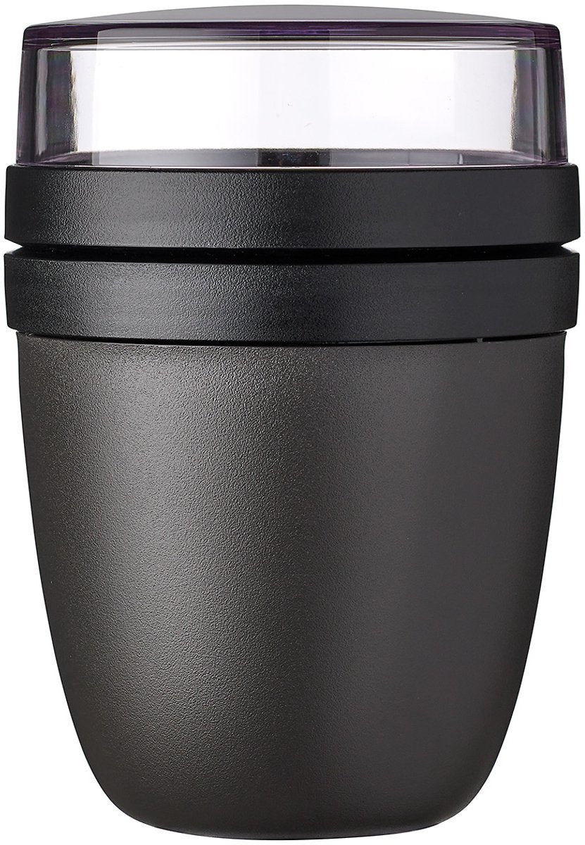 Mepal lunchpot ellipse - 500 ml - yoghurt en muesli beker to go - geschikt voor vriezer. magnetron en vaatwasser - nordic black