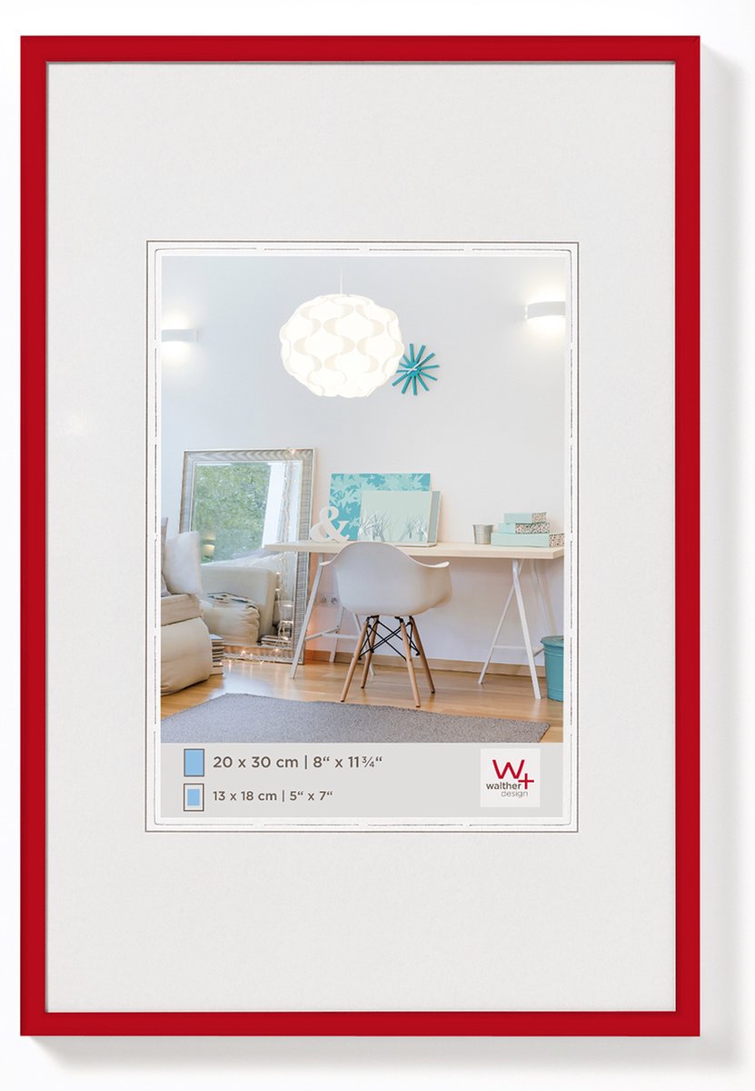 Walther new lifestyle - kunststof lijst - fotoformaat 60x90 cm - rood
