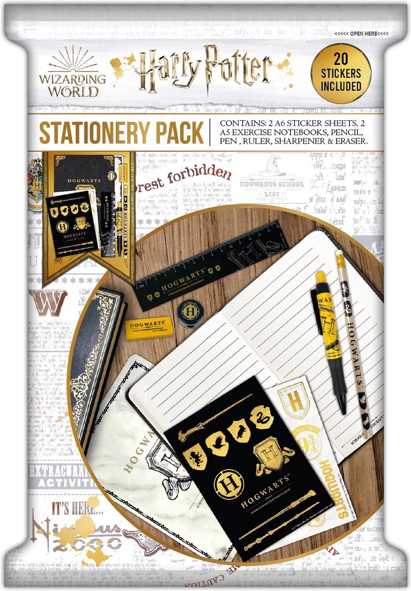 Blue sky studios harry potter - hogwarts - schrijfset met papier
