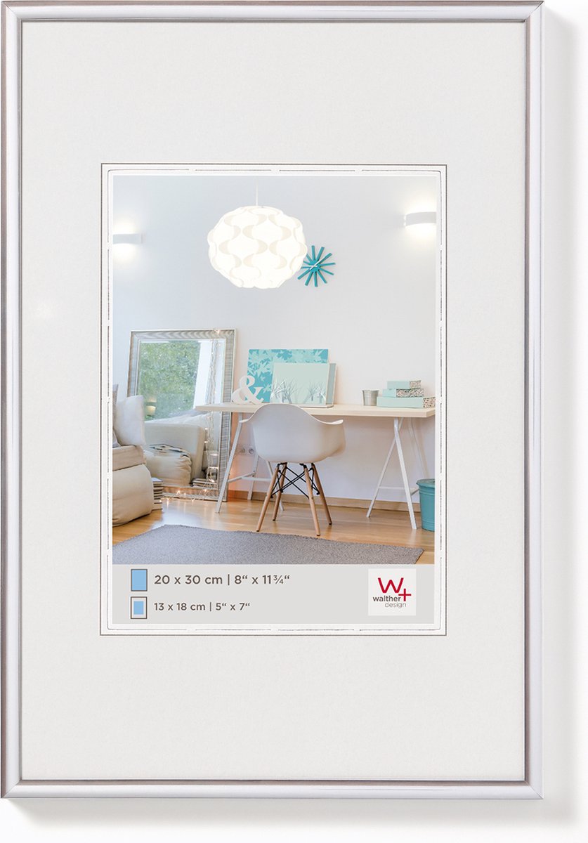 Walther new lifestyle - kunststof lijst - fotoformaat 40x50 cm - zilver