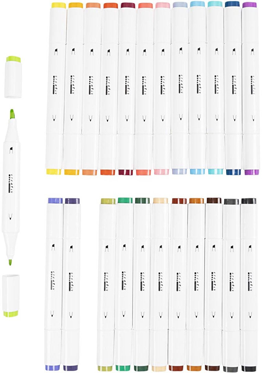 Creativ company tekenstift kleuren, 24st. dubbelzijdig