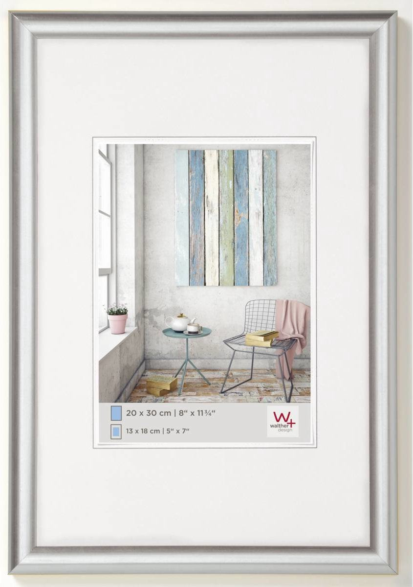 Walther trendstyle - kunststof lijst - fotoformaat 30x40 cm - zilver