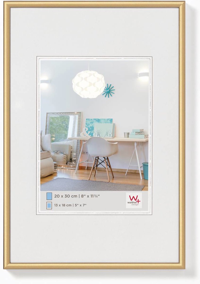 Walther new lifestyle - kunststof lijst - fotoformaat 18x24 cm - goud