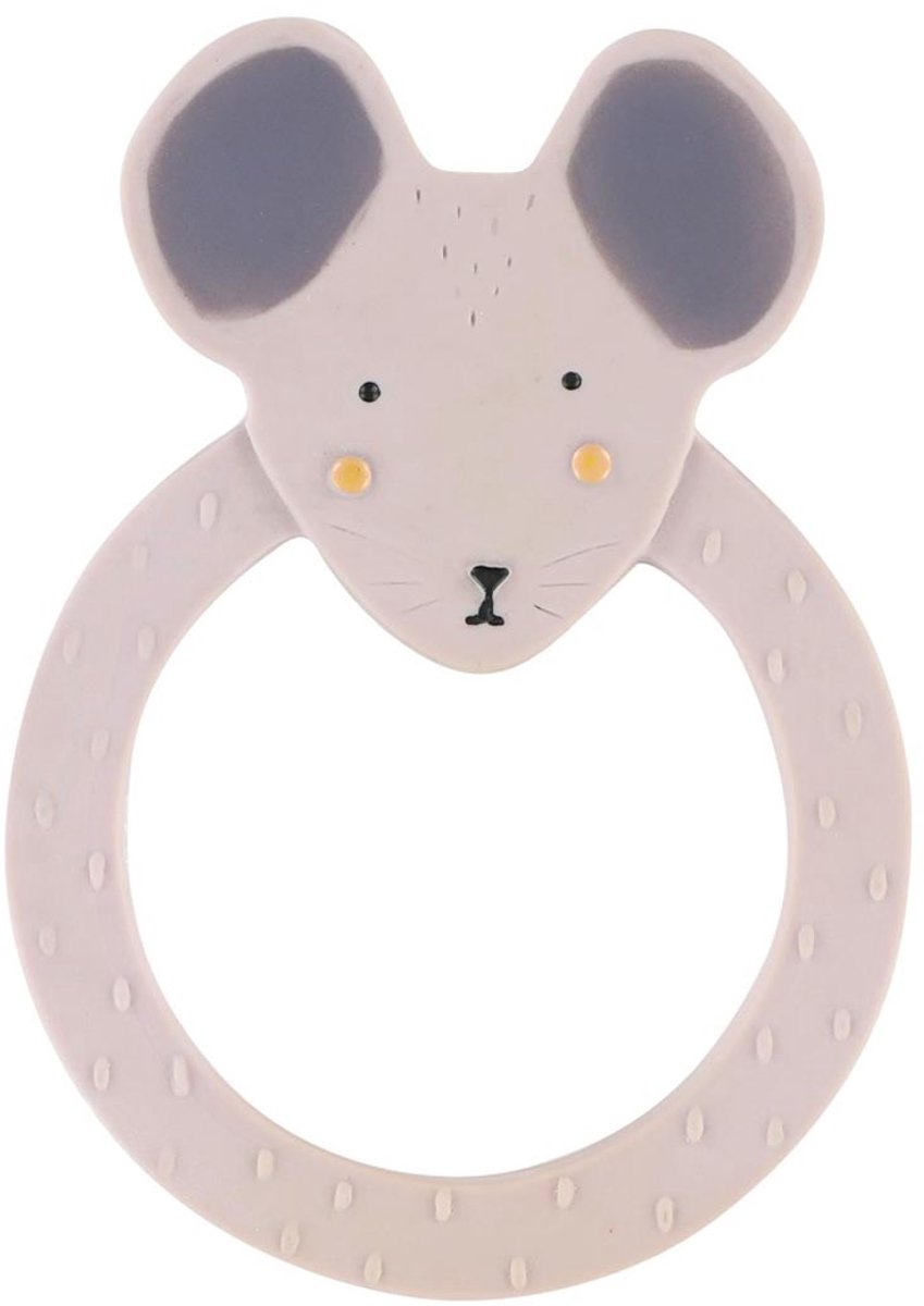 Trixie natuurlijk rubber ronde bijtring - mrs. mouse