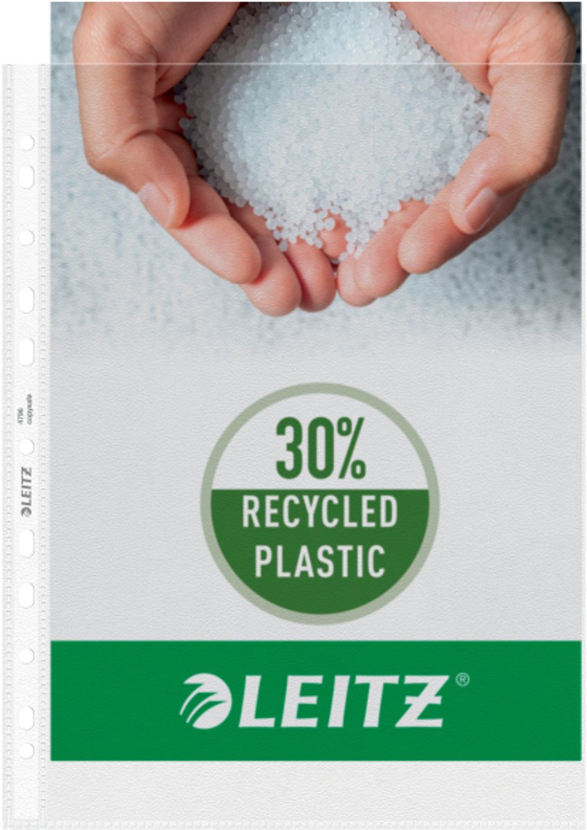 Leitz showtas a4 pp - 30% pre-consumer gerecycled plastic - 11-gaats - 100 stuks - transparant