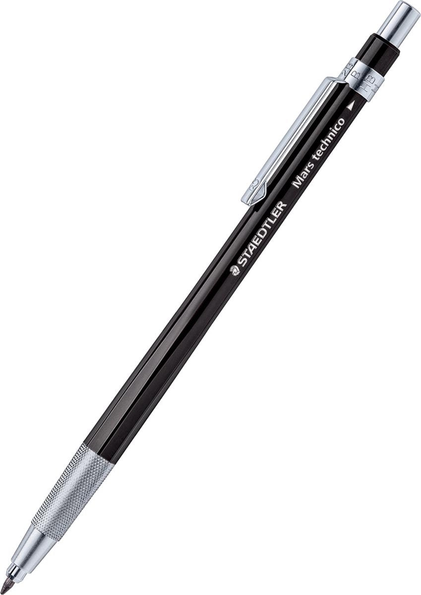 Staedtler vulpotlood mars technico 2 mm, zwarte houder 5 stuks