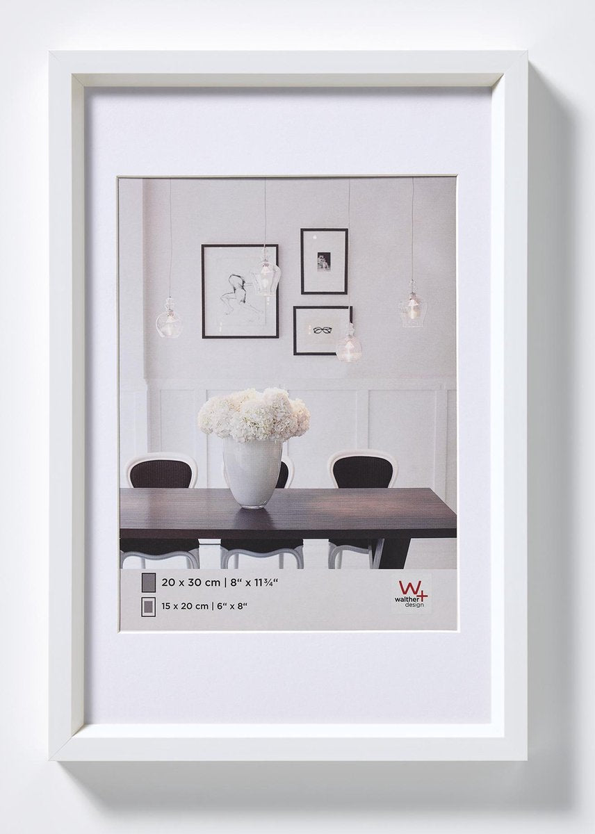 Walther steel style - kunststof lijst - fotoformaat 20x30 cm - wit