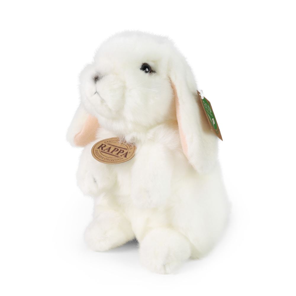 Rappa knuffel konijn wit pluche staand 18 cm duurzaam speelgoed.