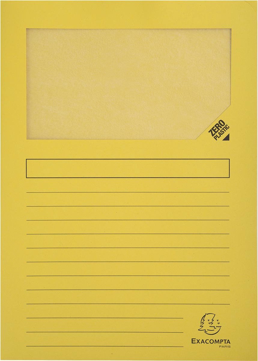 Exacompta l-map met venster forever geel pak van 100 stuks