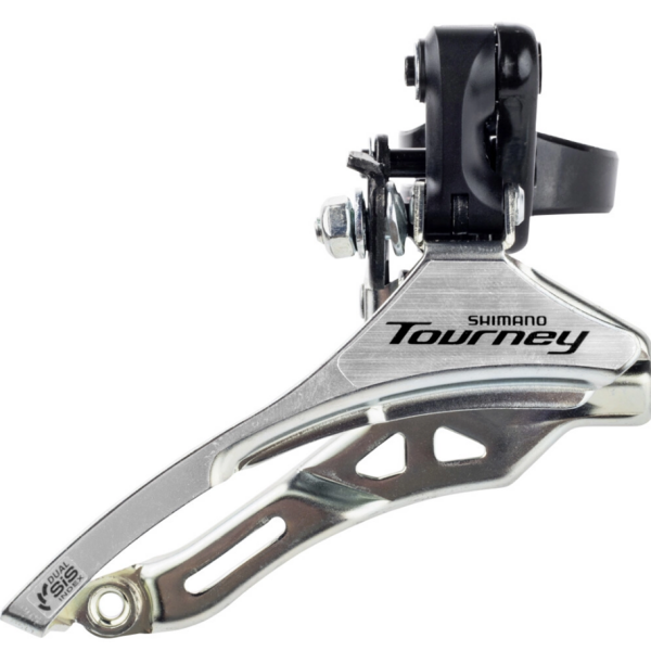 Shimano voorderailleur tourney fd-ty300 3x6 7 speed - down swing - top pull - hoge klem ø34,9 mm - 42t - (66-69°)