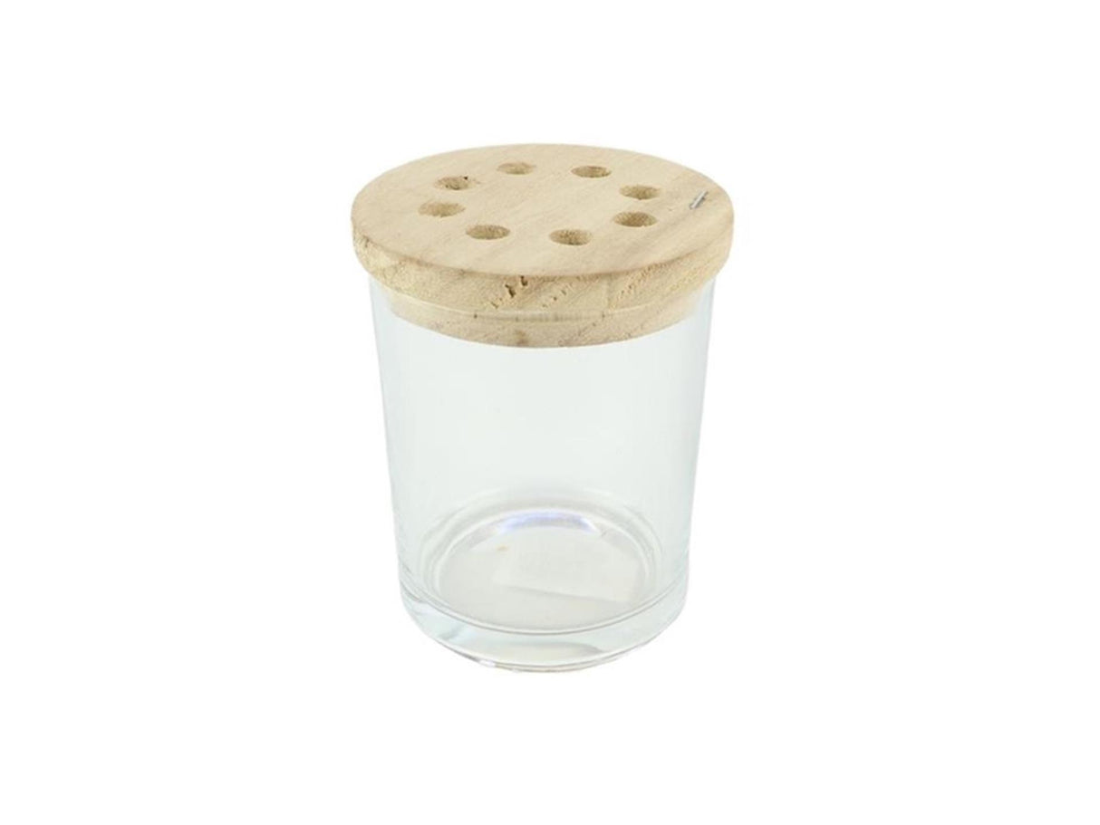 Hbx natural living vaas met schikdeksel ø9,2xh7,5cm helder