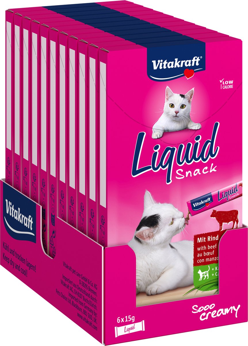 Vitakraft liquid snack - rund - 11x6 stuks (66 stuks) - 66x15 gram