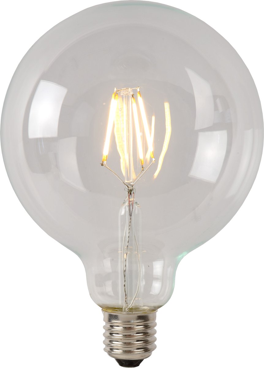 Lucide g125 class b - filament lamp - ø 12,5 cm - led dimbaar - e27 - 1x7w 2700k - transparant