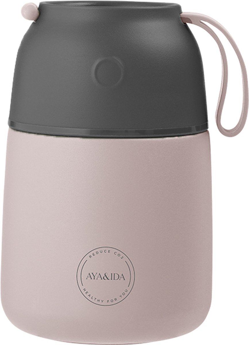 Aya ida - foodie - thermosfles - voedselcontainer - 500ml - soft rose
