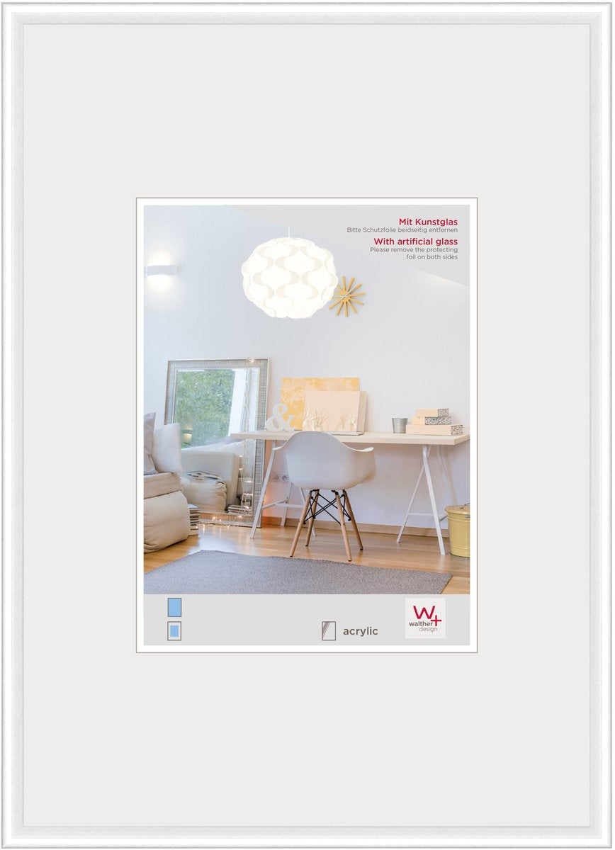 Walther new lifestyle - kunststof lijst - fotoformaat 20x30 cm - kunstglas - wit