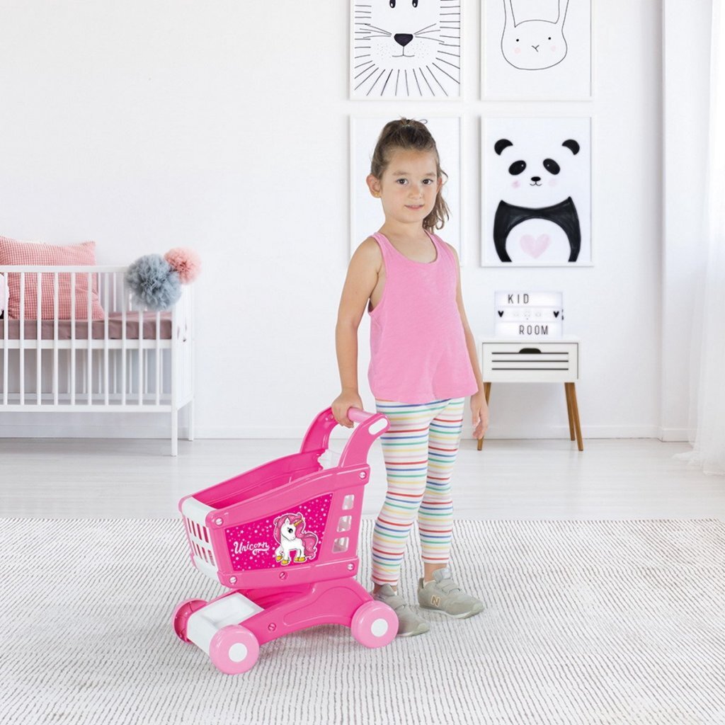 Dolu eenhoorn winkelwagen roze