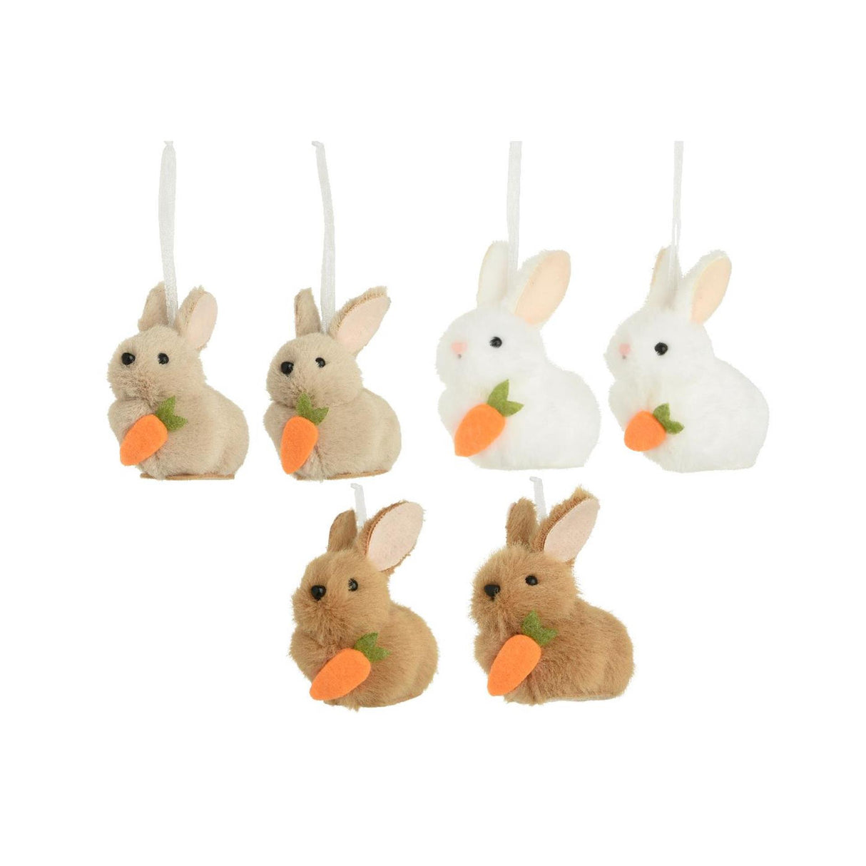 Decoris hangdeco konijn polyeste rset a 2 stuks