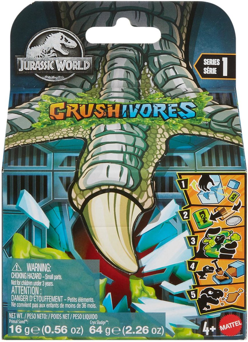 Mattel jurassic world - assortiment beeldjes - verslindende dinosaurussen - - hvb29 - willekeurig model