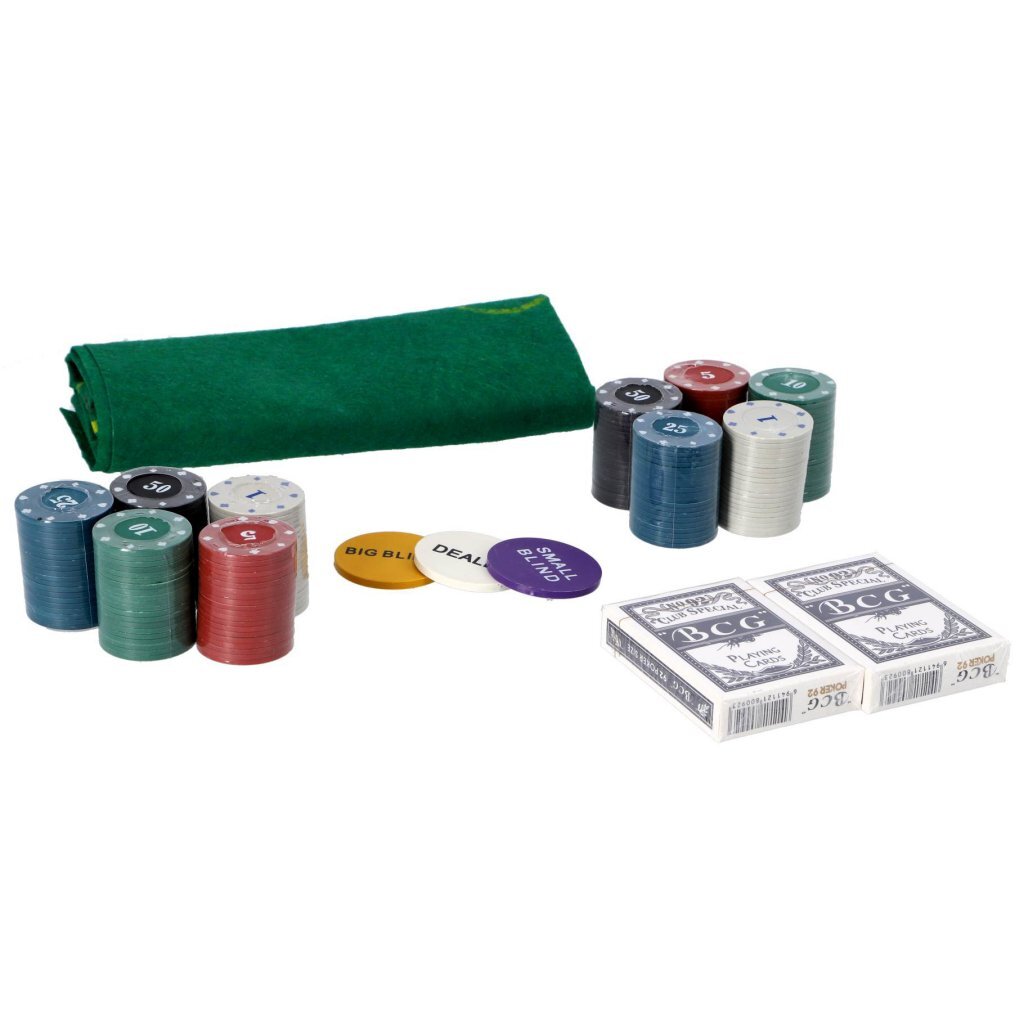 Merkloos sans marque pokerset in blik, 200-delig