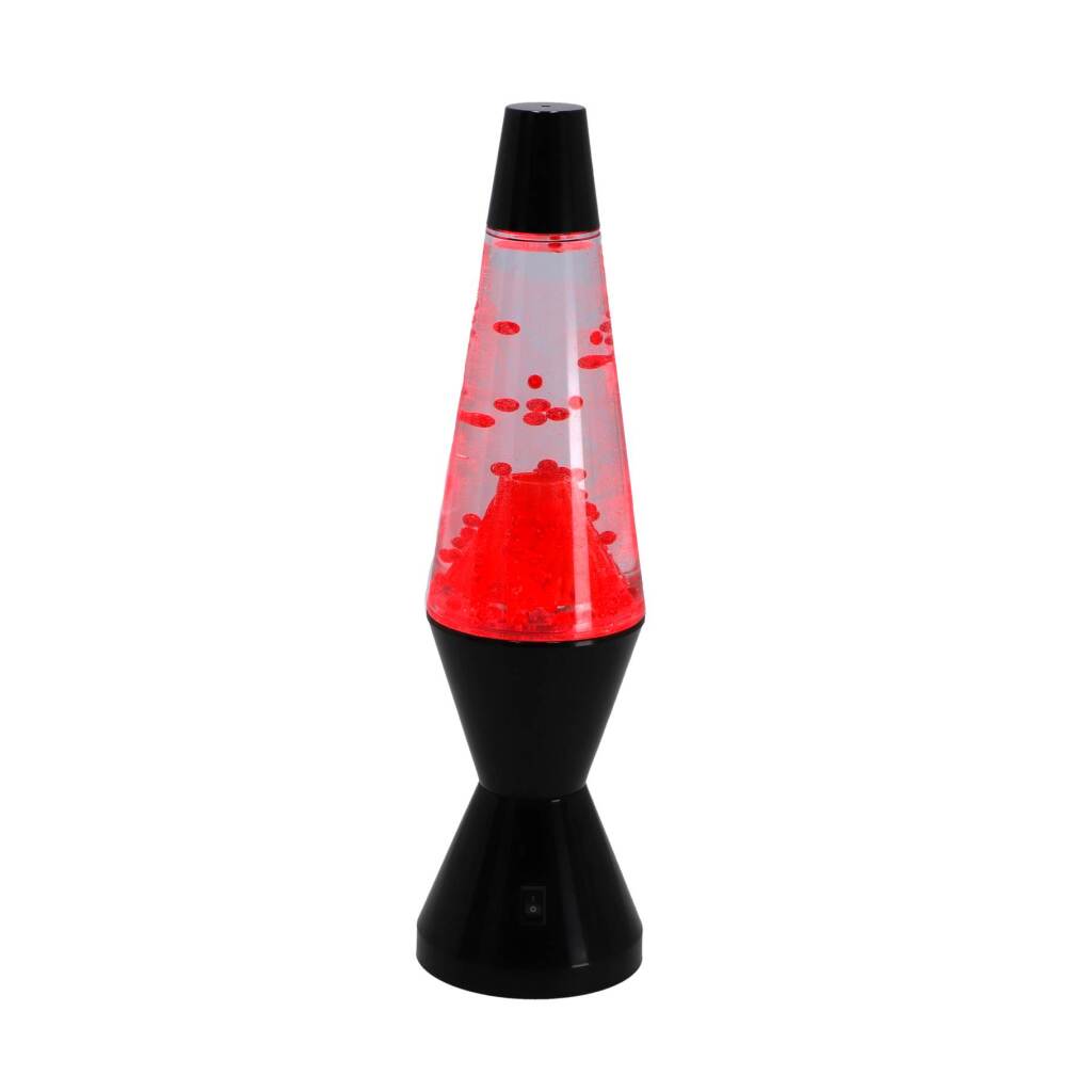 Merkloos lava lamp vulkaan zwart rood