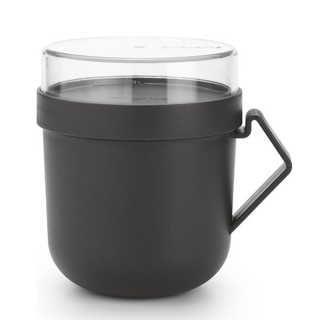 Brabantia make take soepbeker to go - 600 ml - kunststof - dark grey