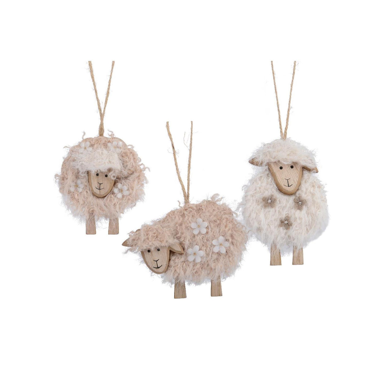 Decoris hangdeco schaap polyester 0,9x10x8,5cm