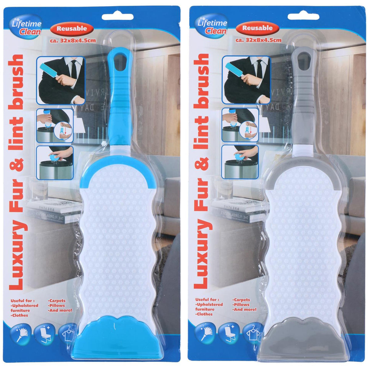 Lifetime vacht-pluis borstel 32x9x4.5cm herbruikbaar