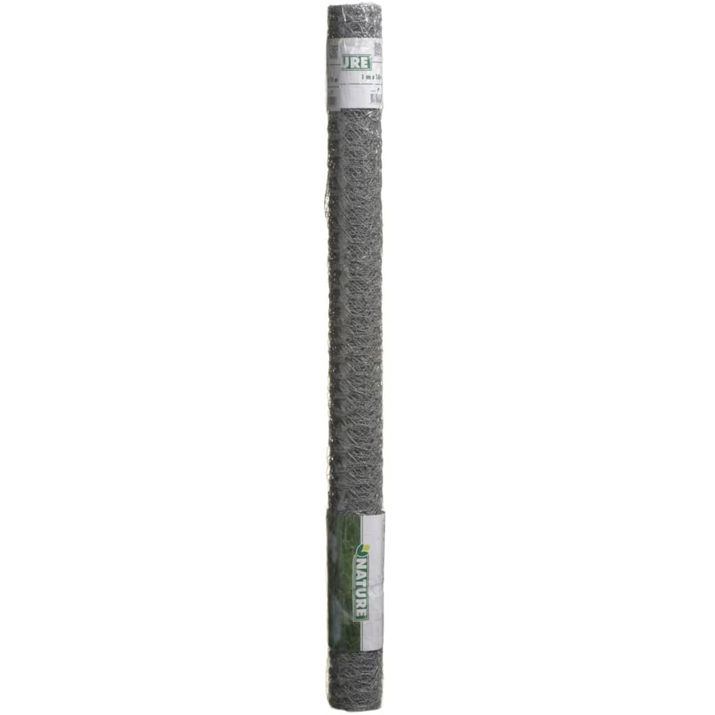 Nature gaas zeshoekig 0,5x10 m 25 mm gegalvaniseerd staal