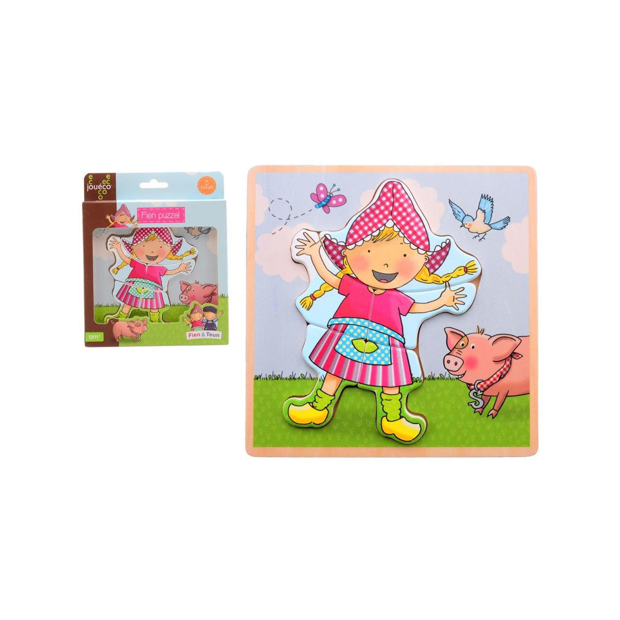 Johntoy jouéco® - fien teun houten puzzel fien 5 stukjes