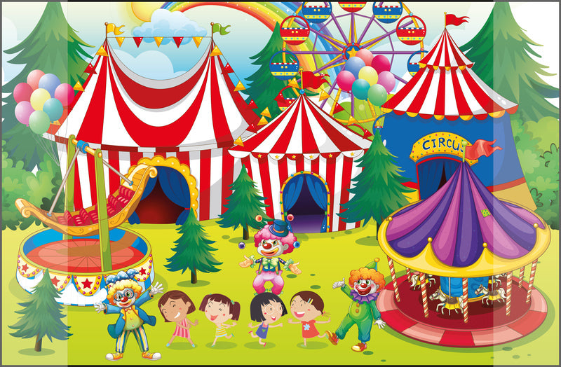 Kangaro bureau onderlegger - 38x58cm - circus - antislip - met insteekvakken - k-0014d109