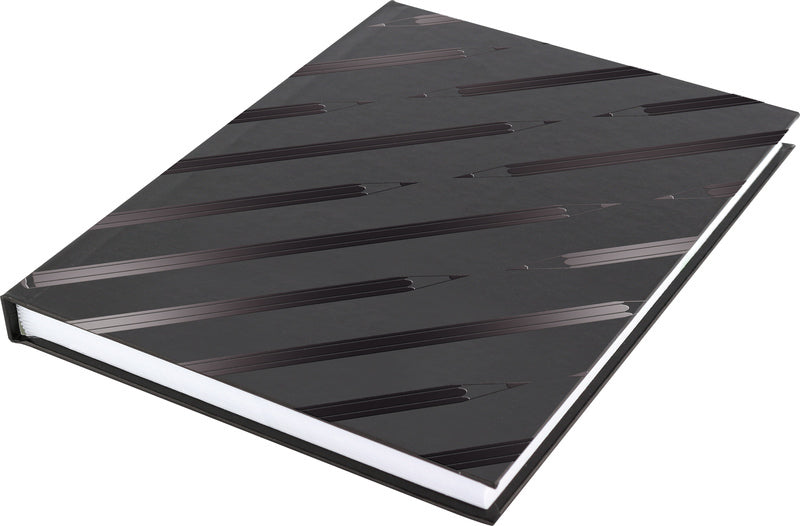Kangaro dummyboek - a5 - zwart met design - 160 blanco pagina's - hard cover - k-5585