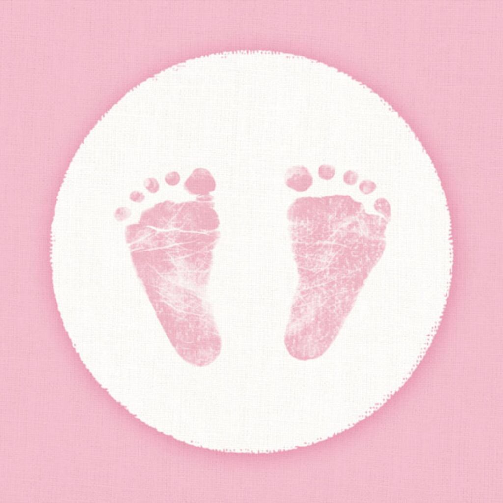 Ambiente servetten baby voetjes 33 cm roze