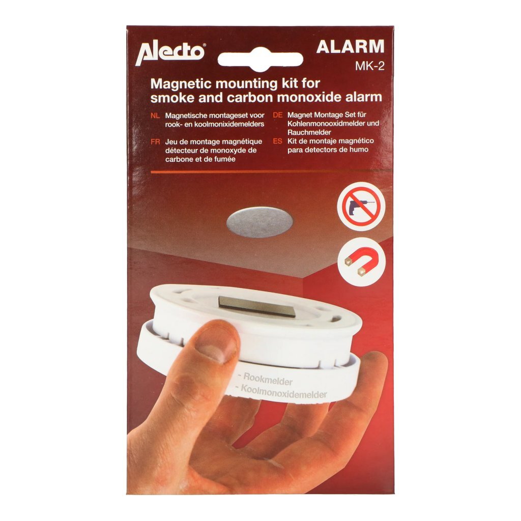 Alecto mk-2 magnetische montageset voor rook- en koolmonixidemelders