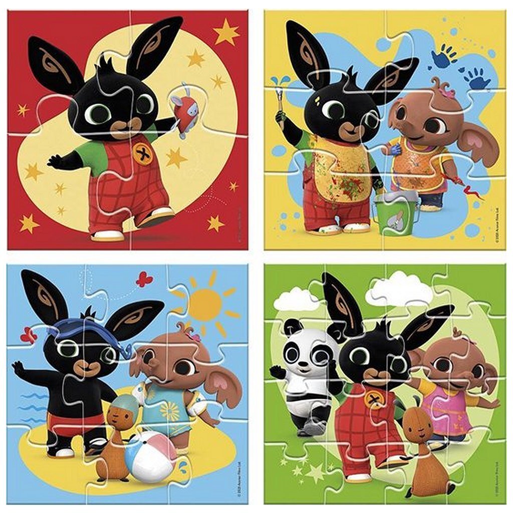 Bambolino bing puzzel 4 in 1 educatief peuter speelgoed - kinderpuzzel 4x6x9x16 stukjes leren puzzelen - cadeautip puzzel 3 jaar en ouder - toys