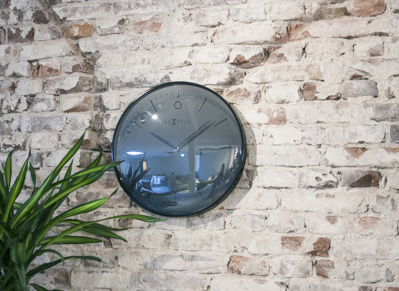 Nextime ne-3235zw wandklok glamour ø40 metaal zwart
