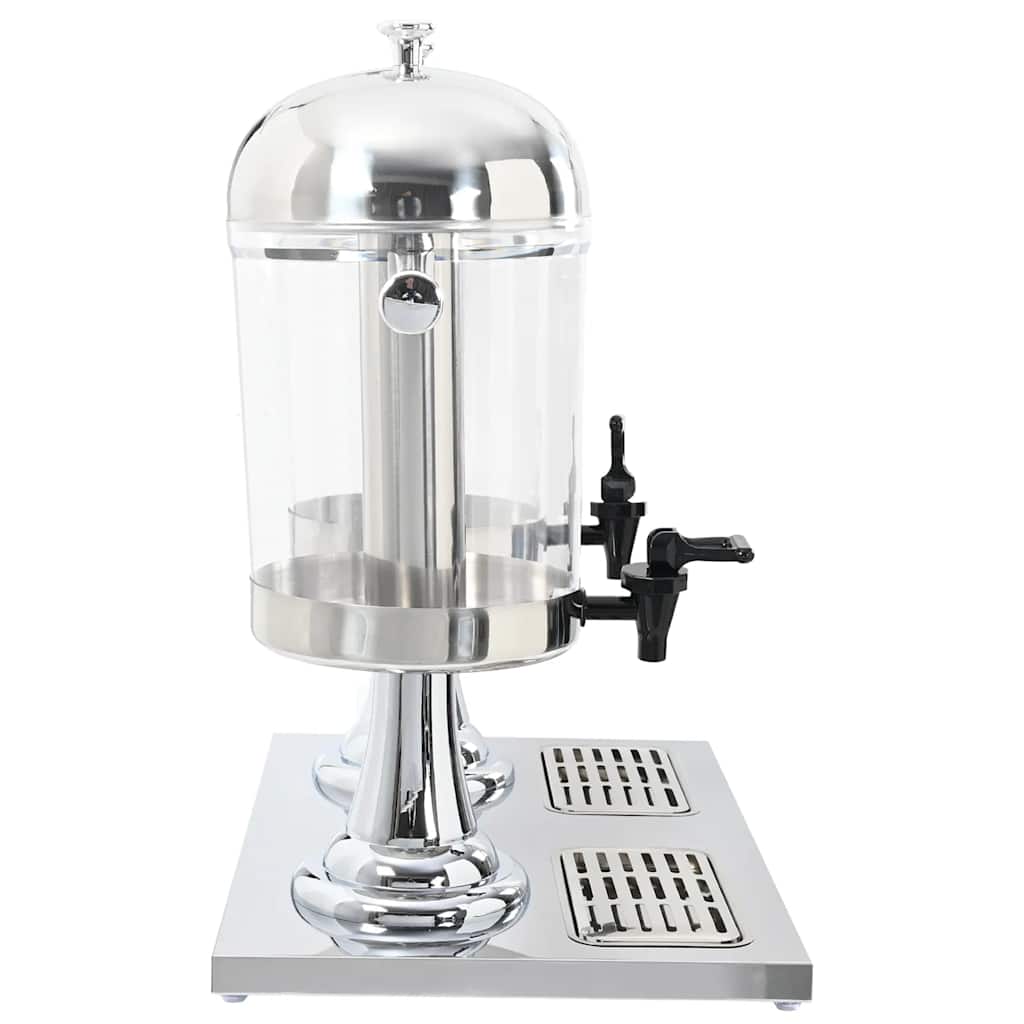 Vidaxl dubbele sapdispenser roestvrij staal 2x8 l