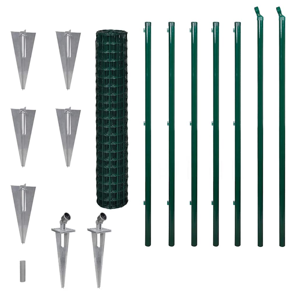 Vidaxl euro hek 10x1,5 m staal groen