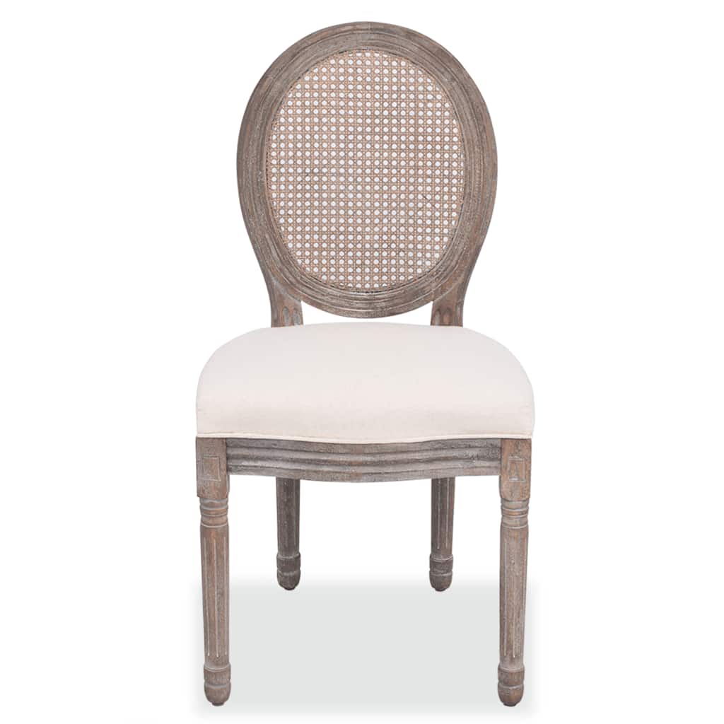 Vidaxl eetkamerstoelen 2 st stof crèmekleurig