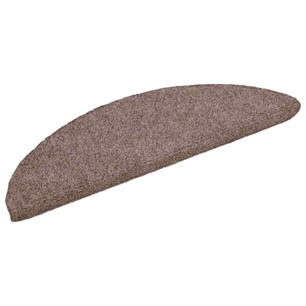 Vidaxl trapmatten zelfklevend 15 stuks 56x17x3 cm lichtbruin halfrond