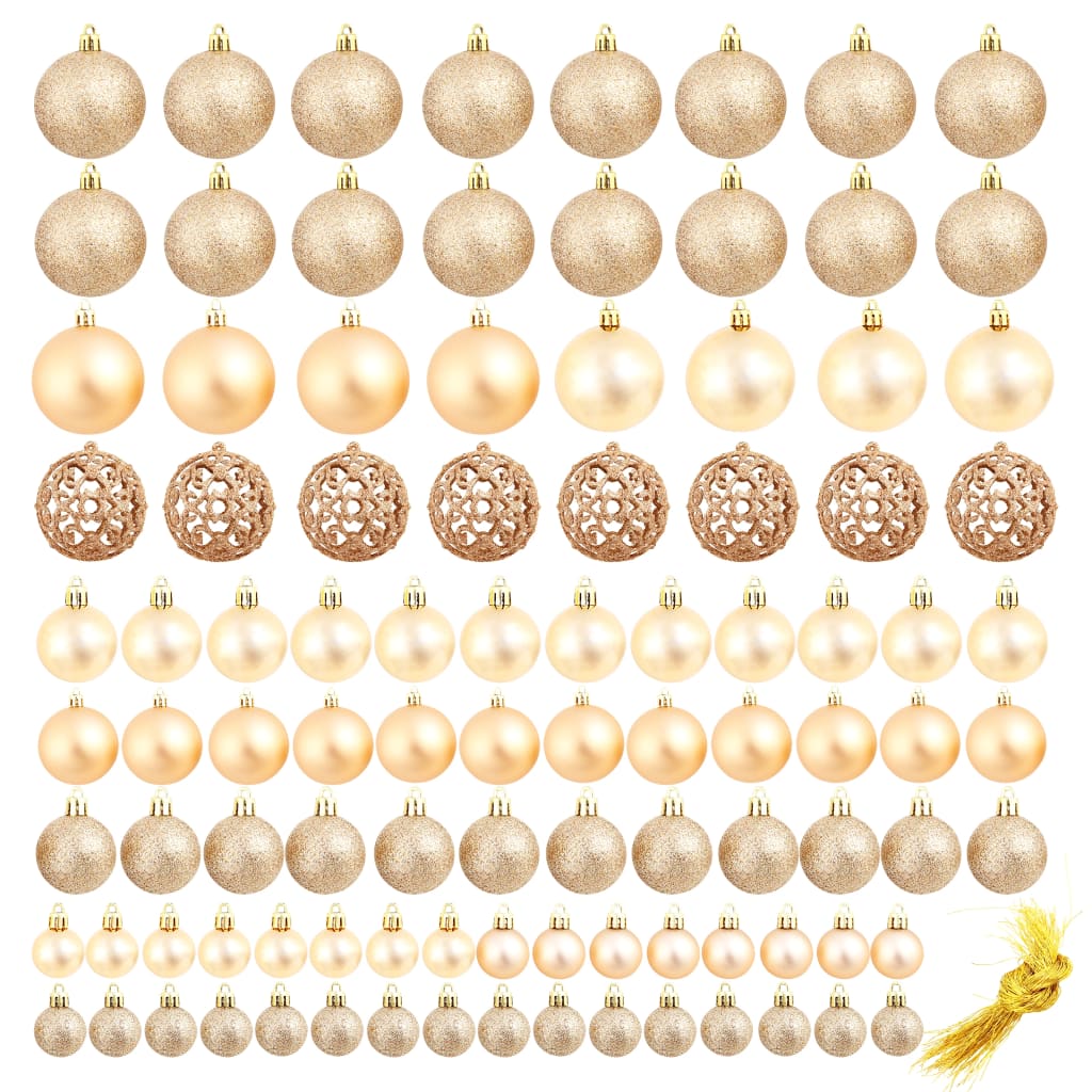 VidaXL 100-delige Kerstballenset 3 4 6 cm rose goudkleurig