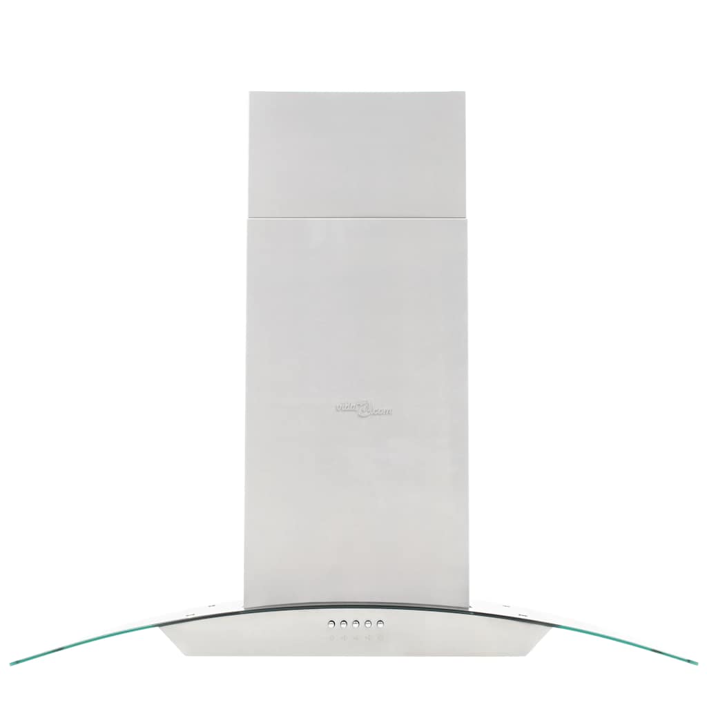 Vidaxl eilandafzuigkap 756 m³ u led 90 cm roestvrij staal