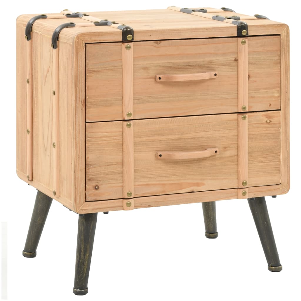 Vidaxl nachtkastje 50x35x57 cm massief vurenhout