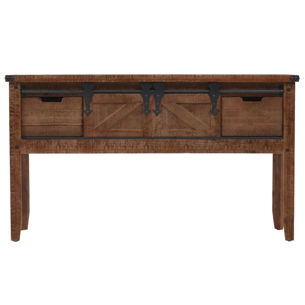Vidaxl wandtafel 131x35,5x75 cm massief vurenhout bruin