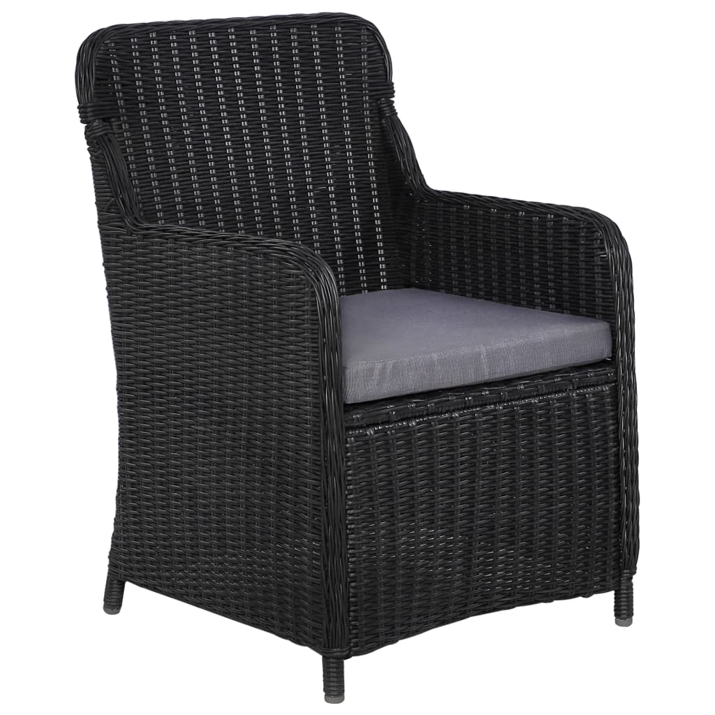 Vidaxl tuinstoelen 2 st met kussens poly rattan zwart